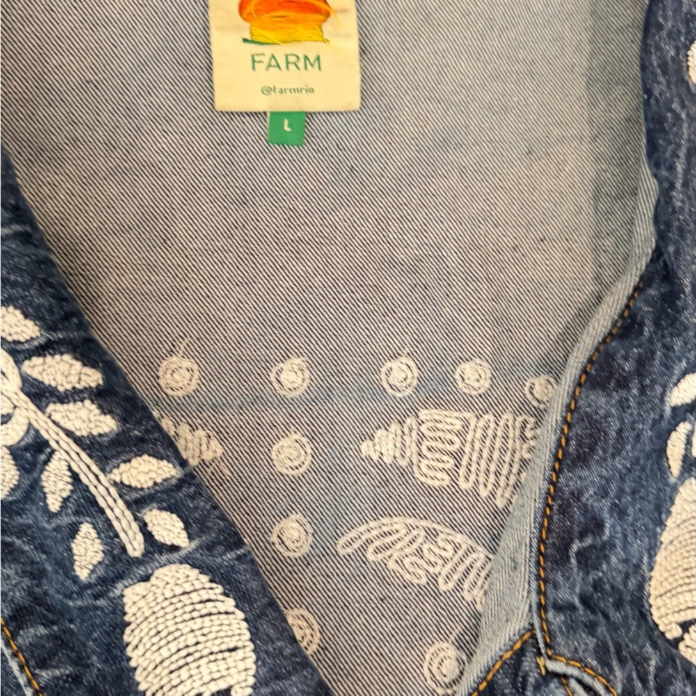 FARM Rio Blue Embroidered Overalls - Picture 4 of 4